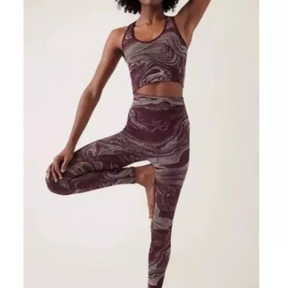 Athleta Burgundy Swirl Set